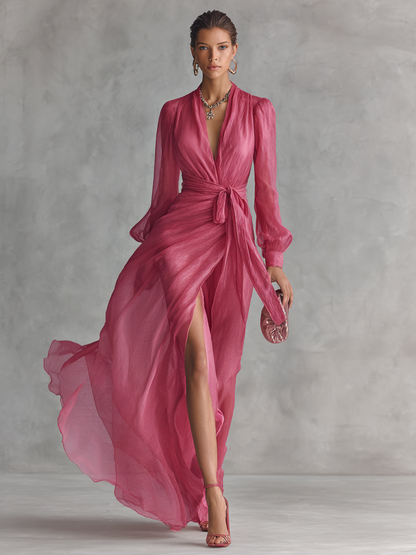 Rosalie™ Blossom Maxi Elegante Jurk met Lange Mouwen