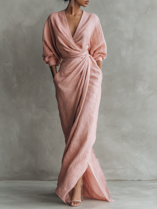 Aurélia Elegance Maxi™ Elegante Jurk met V Hals