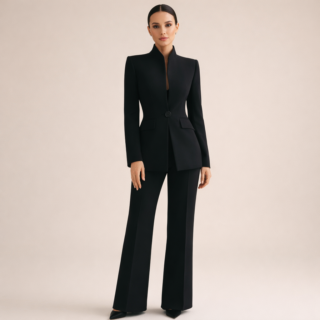 Aurélia™ Noir Luxe Suit Pantalon Set