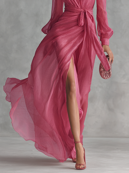 Rosalie™ Blossom Maxi Elegante Jurk met Lange Mouwen