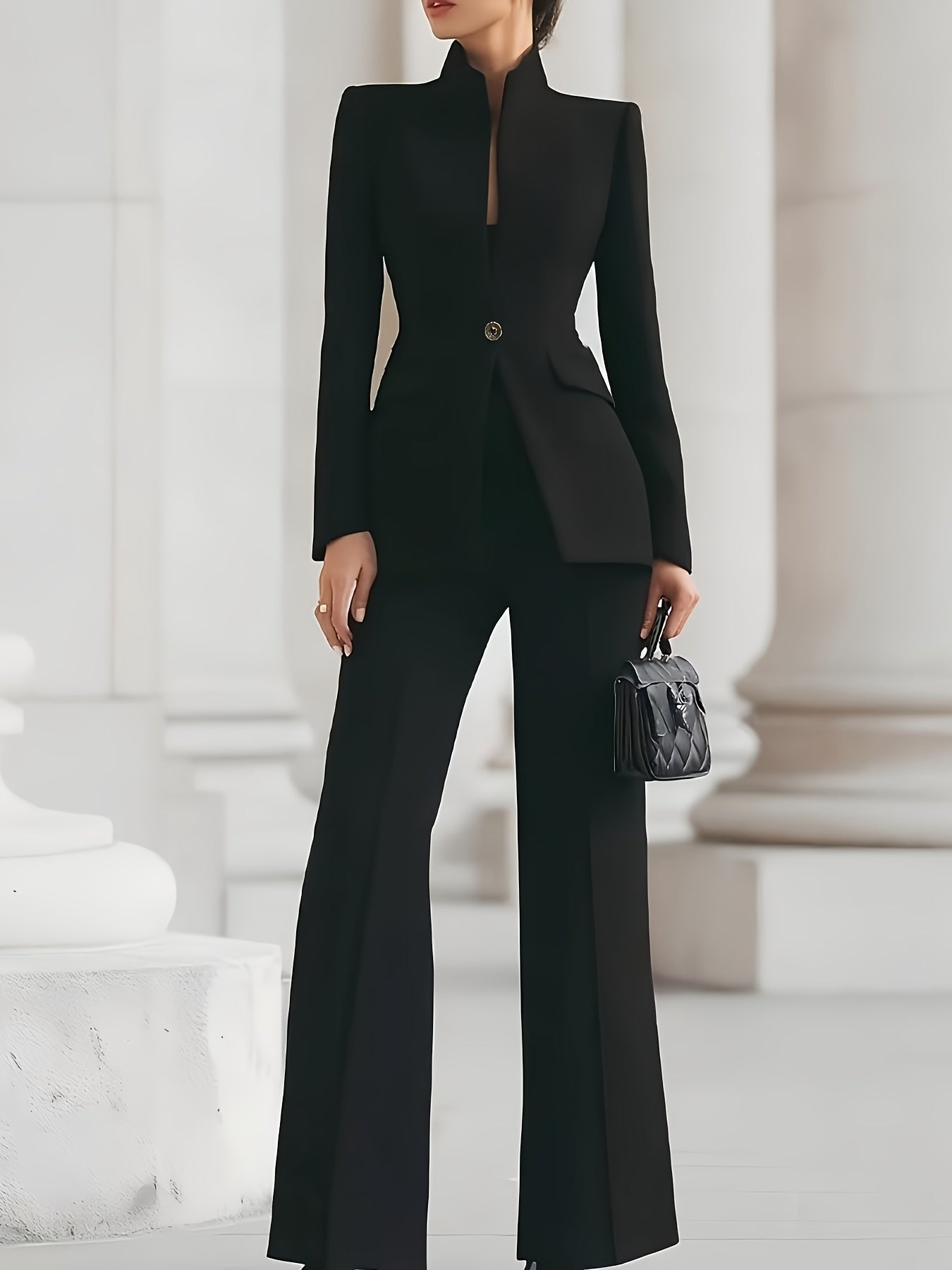 Aurélia™ Noir Luxe Suit Pantalon Set