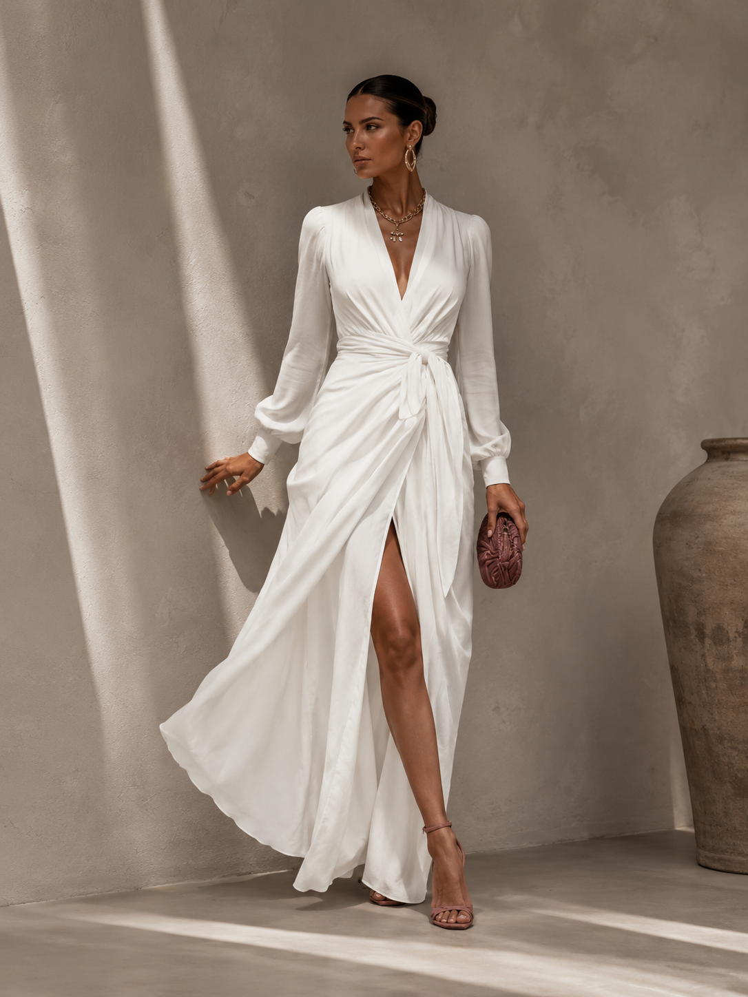 Rosalie™ Blossom Maxi Elegante Jurk met Lange Mouwen