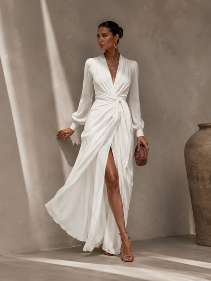 Rosalie™ Blossom Maxi Elegante Jurk met Lange Mouwen