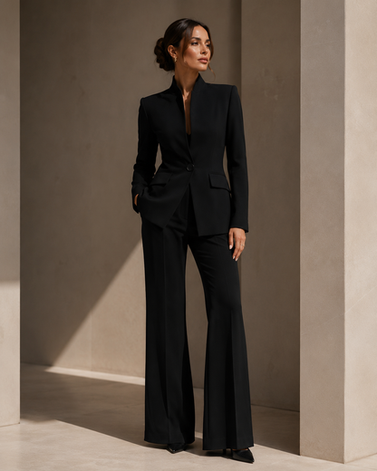 Aurélia™ Noir Luxe Suit Pantalon Set