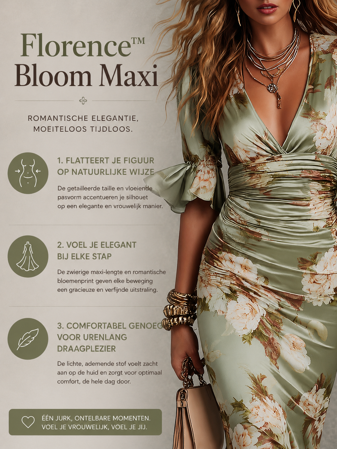 Florence™ Bloom Maxi Bloemenjurk Satijn