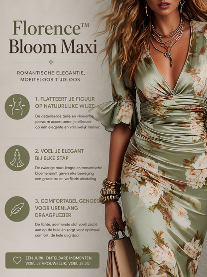 Florence™ Bloom Maxi Bloemenjurk Satijn