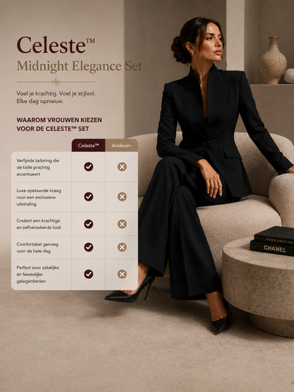 Aurélia™ Noir Luxe Suit Pantalon Set