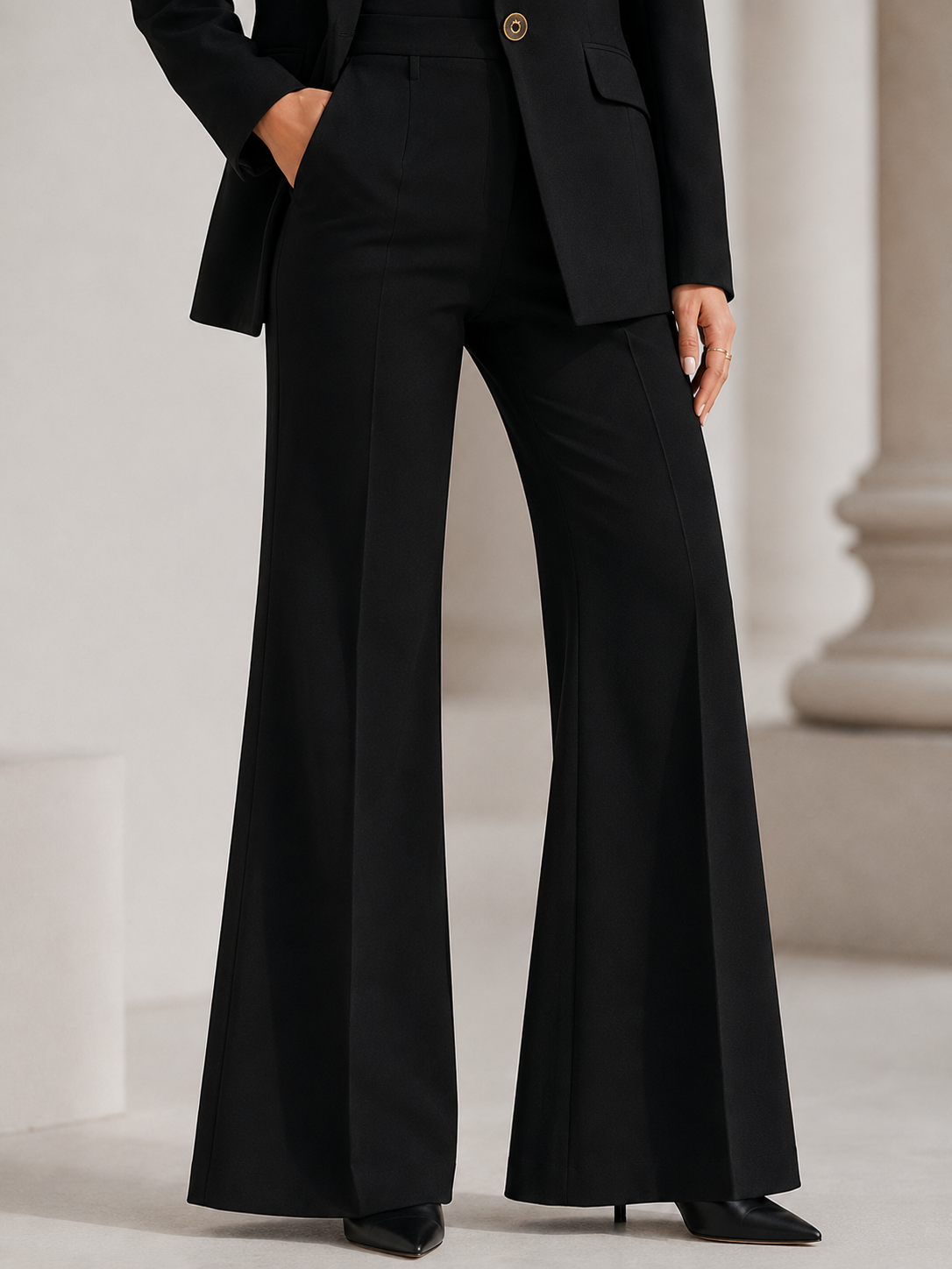 Aurélia™ Noir Luxe Suit Pantalon Set