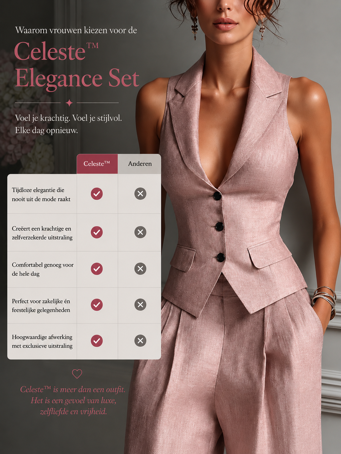 Celeste™ Elegance Set Elegante Tweedelig Mouwloos top + Broek