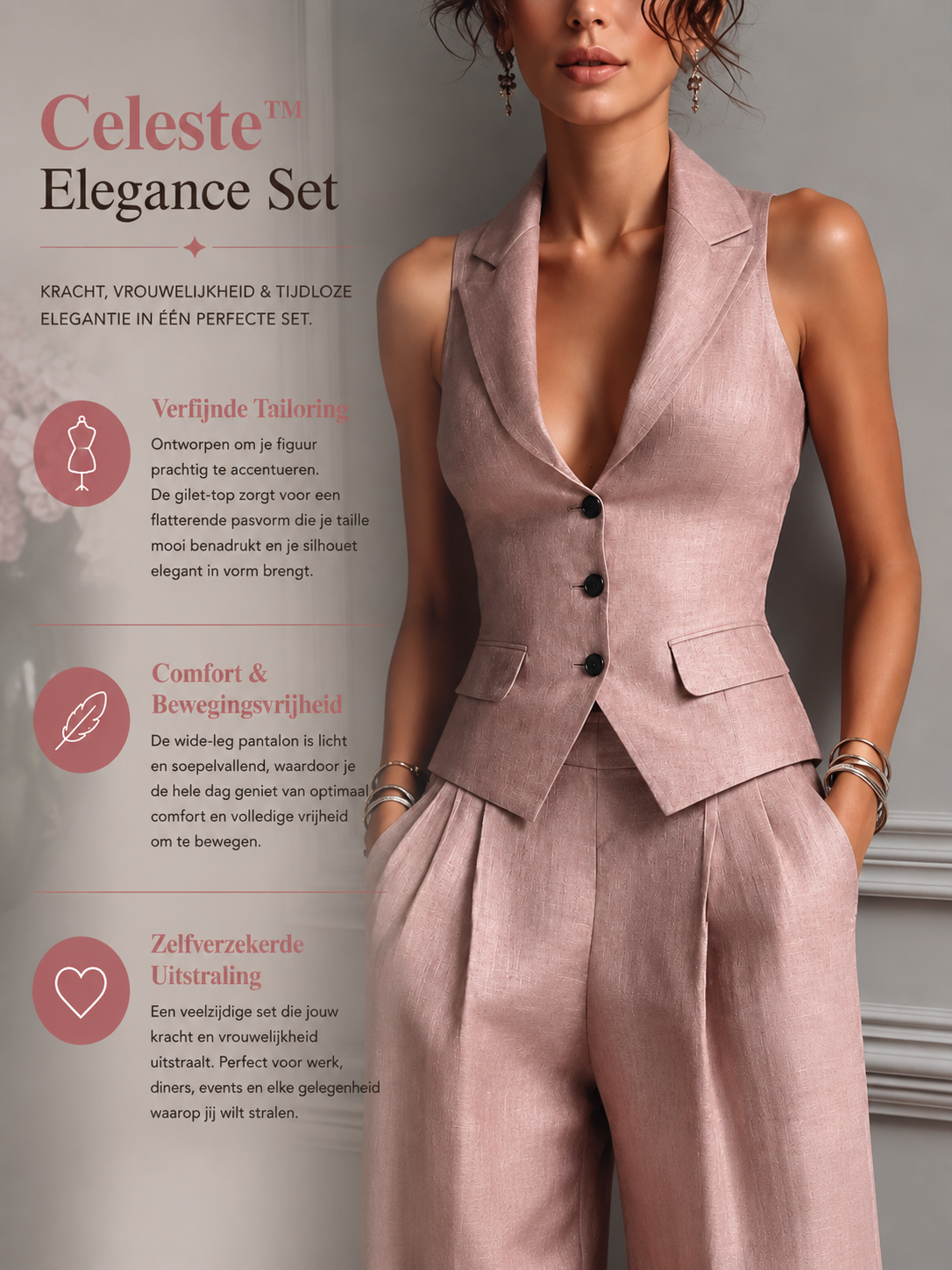 Celeste™ Elegance Set Elegante Tweedelig Mouwloos top + Broek