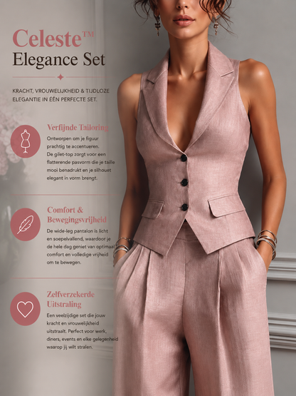 Celeste™ Elegance Set Elegante Tweedelig Mouwloos top + Broek