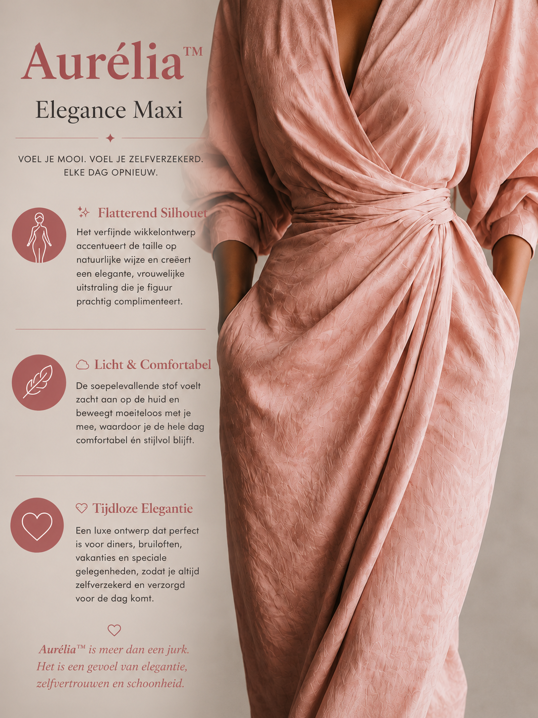 Aurélia Elegance Maxi™ Elegante Jurk met V Hals