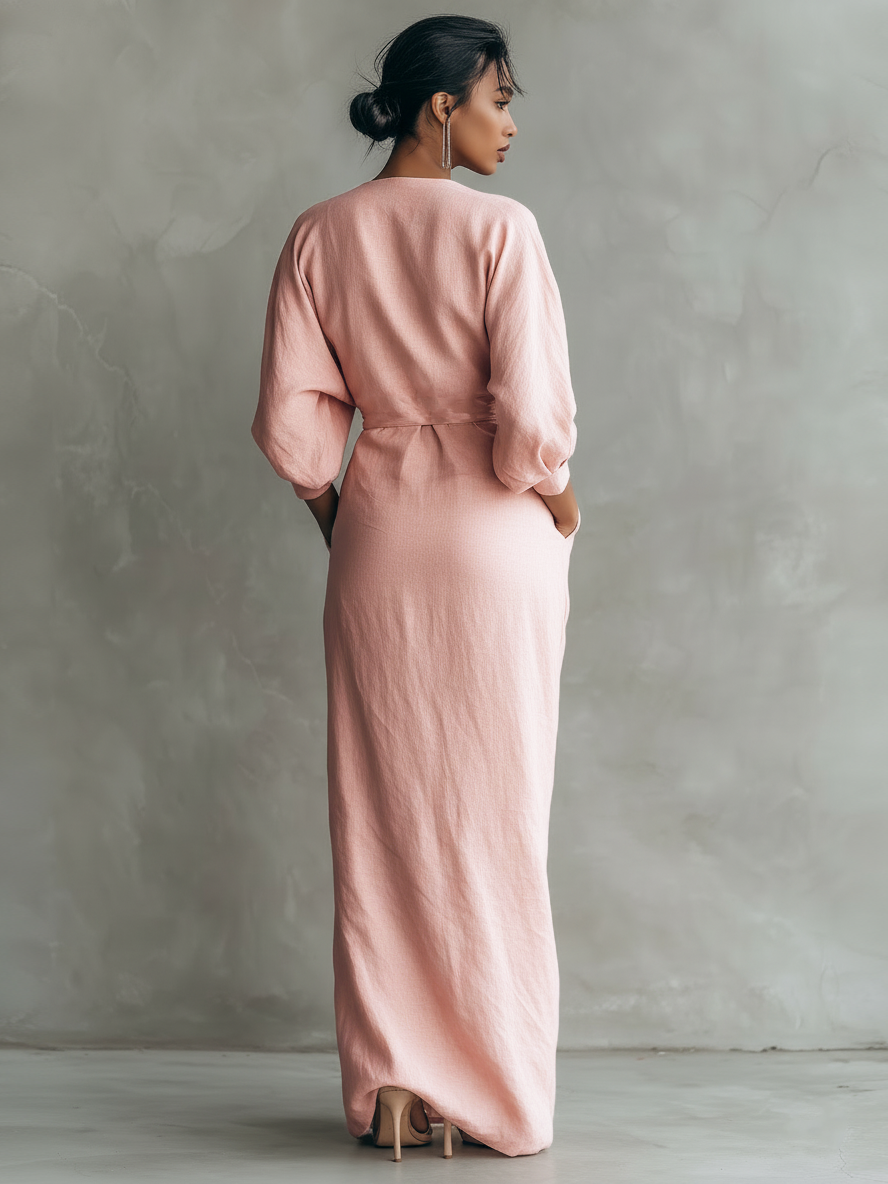 Aurélia Elegance Maxi™ Elegante Jurk met V Hals
