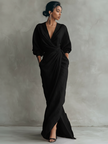 Aurélia Elegance Maxi™ Elegante Jurk met V Hals