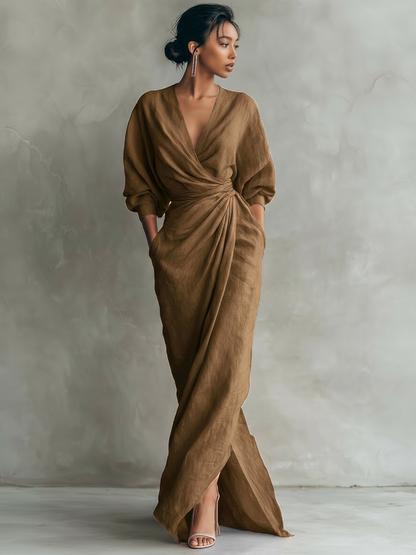 Aurélia Elegance Maxi™ Elegante Jurk met V Hals