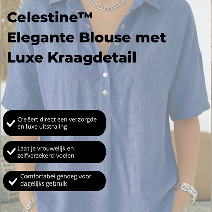 Celestine™ Elegante Blouse met Luxe Kraagdetail