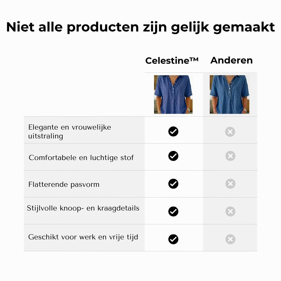 Celestine™ Elegante Blouse met Luxe Kraagdetail