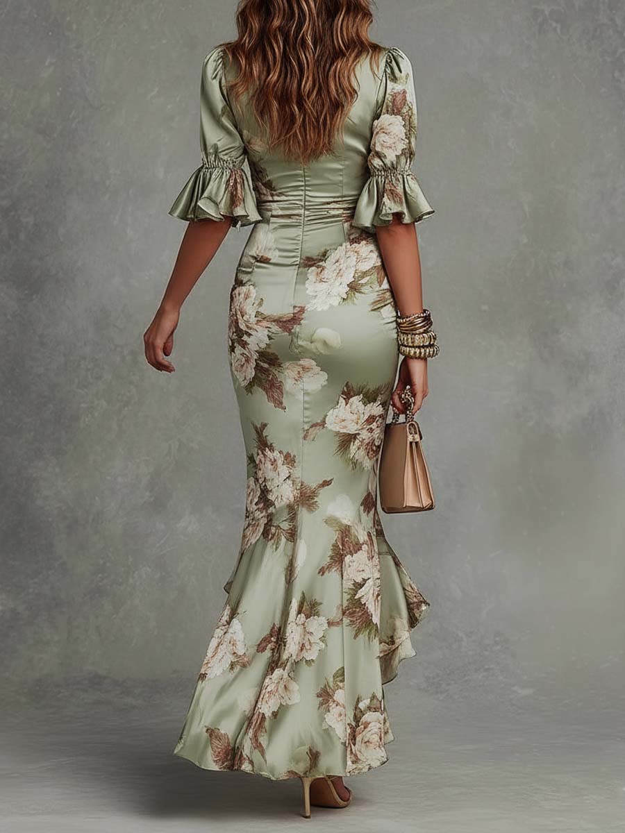 Florence™ Bloom Maxi Bloemenjurk Satijn