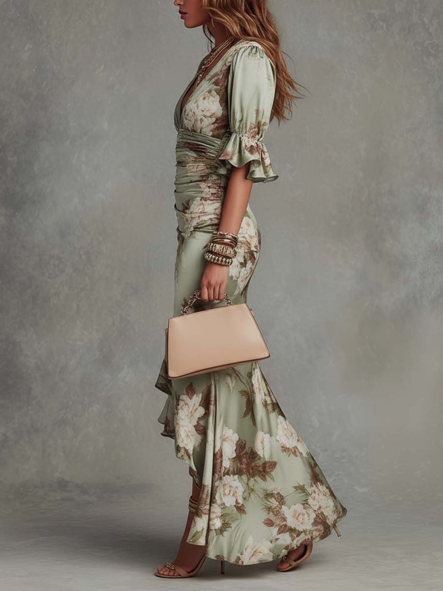 Florence™ Bloom Maxi Bloemenjurk Satijn