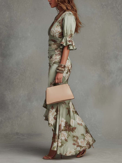 Florence™ Bloom Maxi Bloemenjurk Satijn