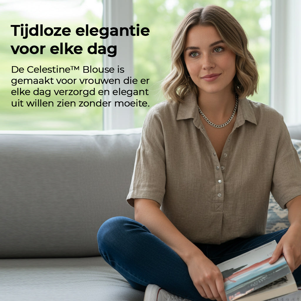 Celestine™ Elegante Blouse met Luxe Kraagdetail