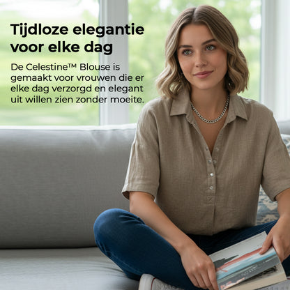 Celestine™ Elegante Blouse met Luxe Kraagdetail