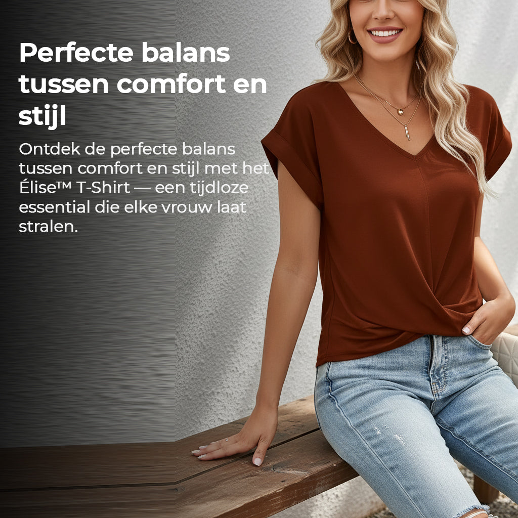 Élise™ Comfortabel T-Shirt met Luxe Halslijn